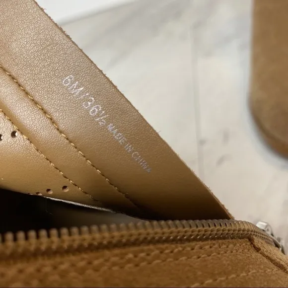 1. State Perforated Suede Tan Bootie 6M