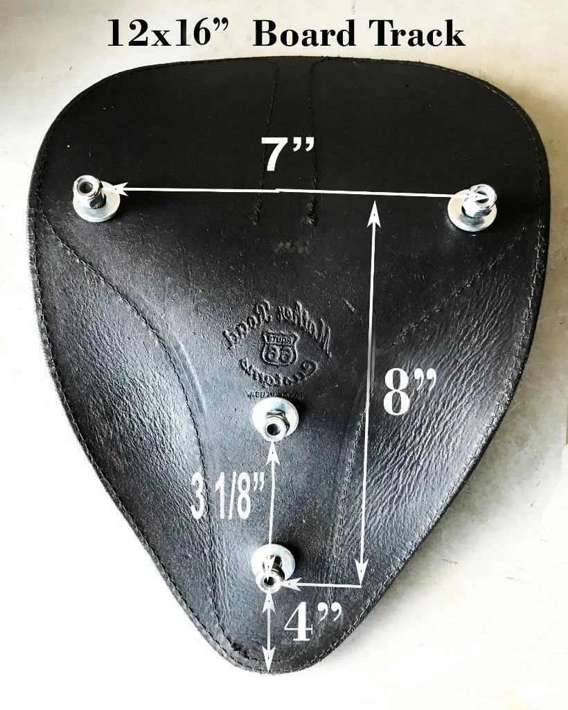 12x16 Tan Board Track Racer Spring Seat Chopper Bobber Harley Davidson Softail
