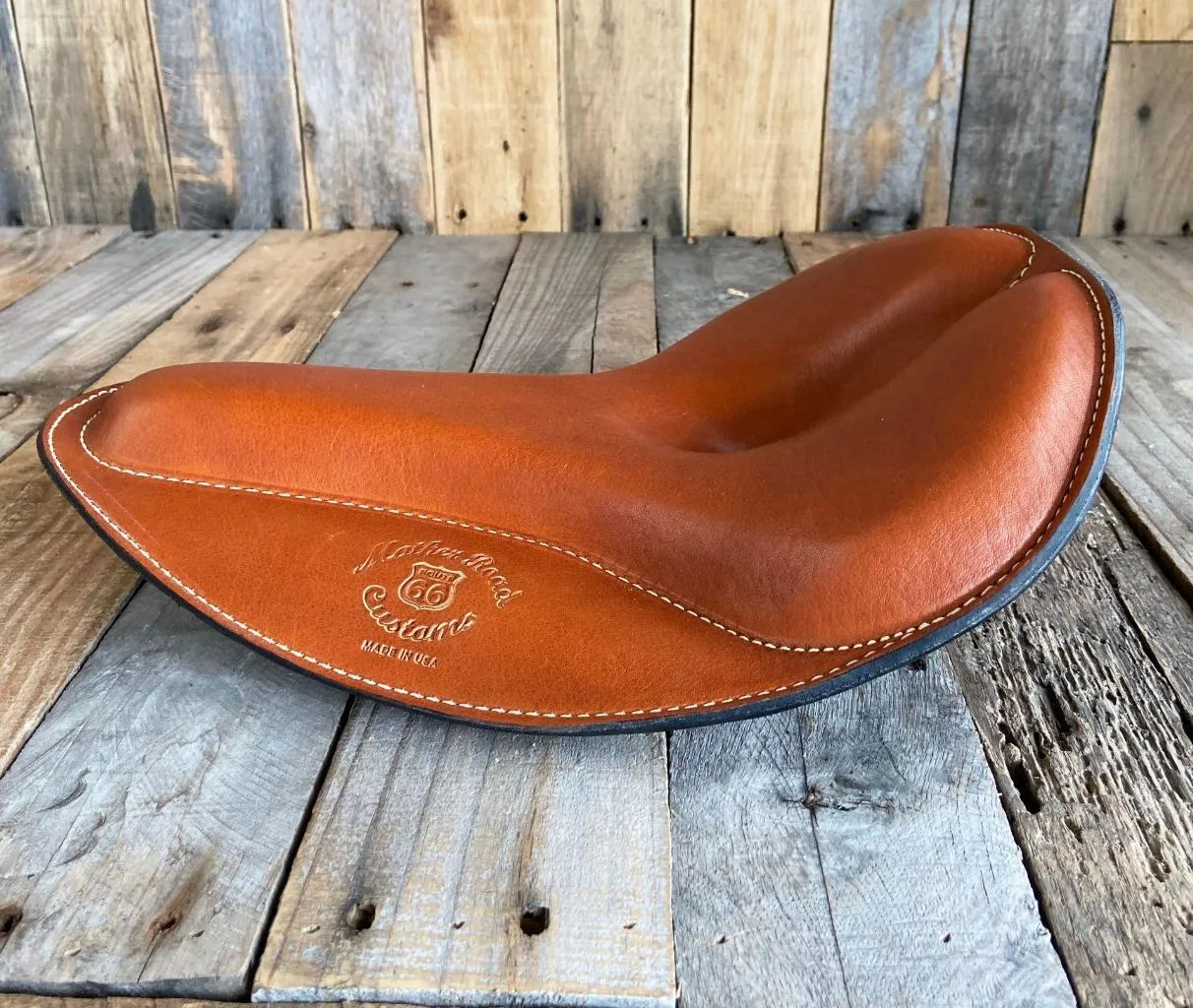 12x16 Tan Board Track Racer Spring Seat Chopper Bobber Harley Davidson Softail