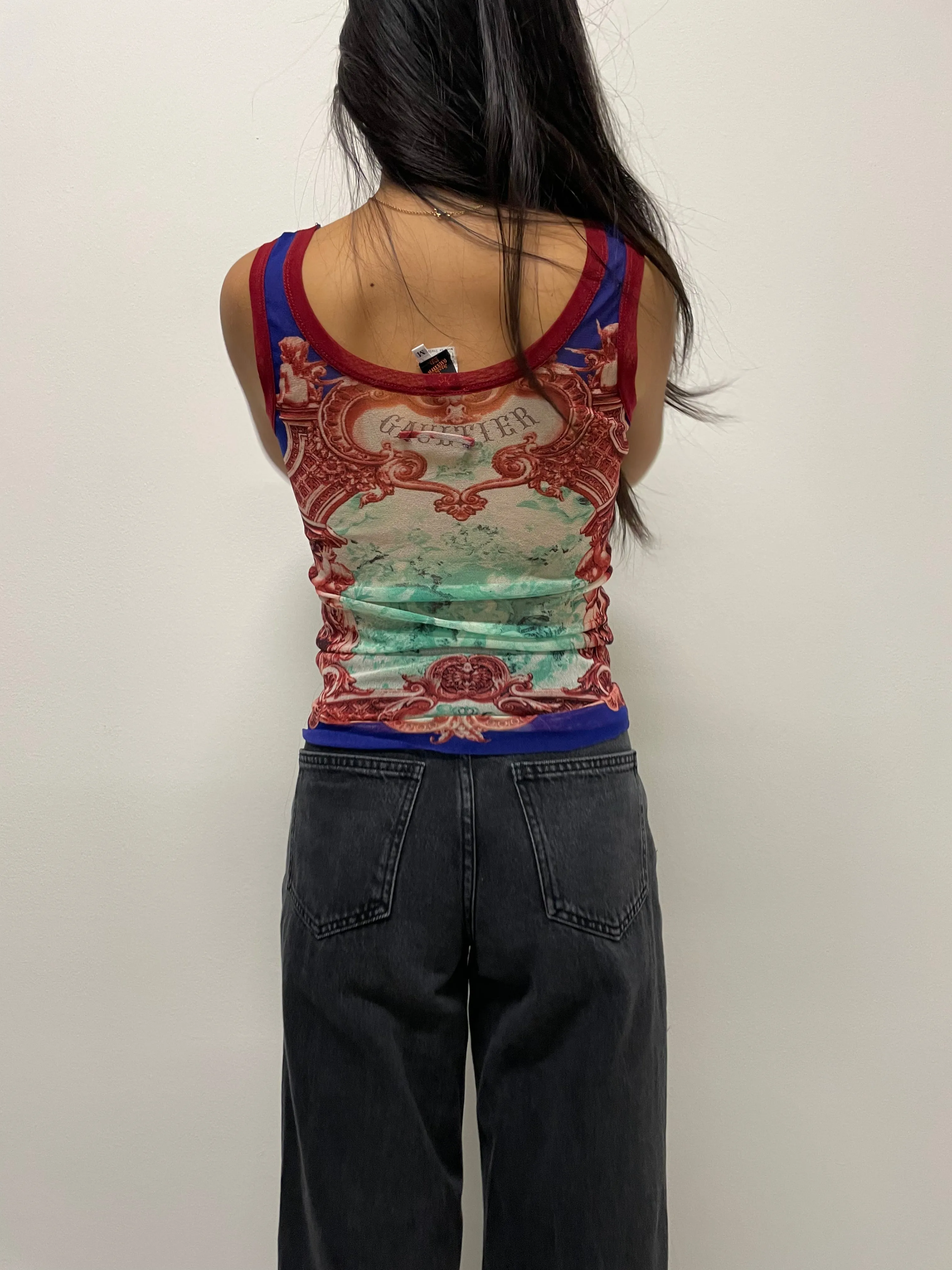 2007 Jean Paul Gaultier FULL SET mesh tank and cardigan