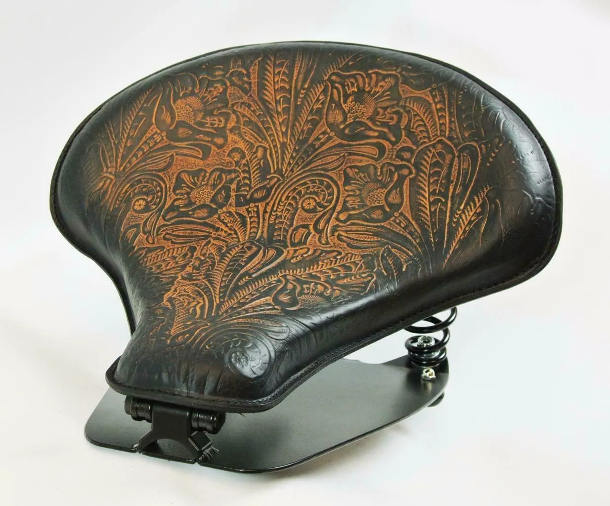 2015-2024 Indian Scout & Bobber Spring Tractor Seat 15x14" ABr Tooled Mounting Kit