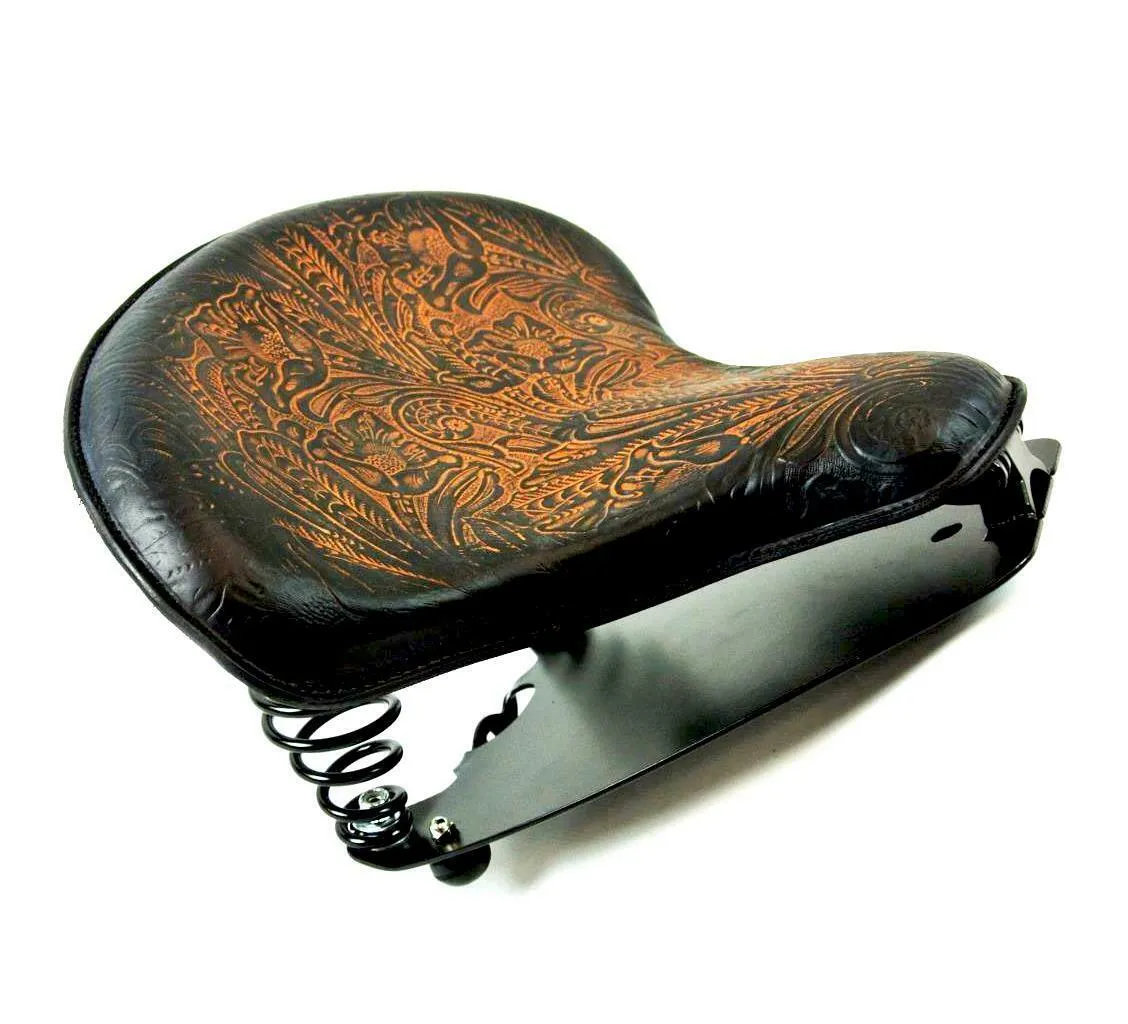 2015-2024 Indian Scout & Bobber Spring Tractor Seat 15x14" ABr Tooled Mounting Kit