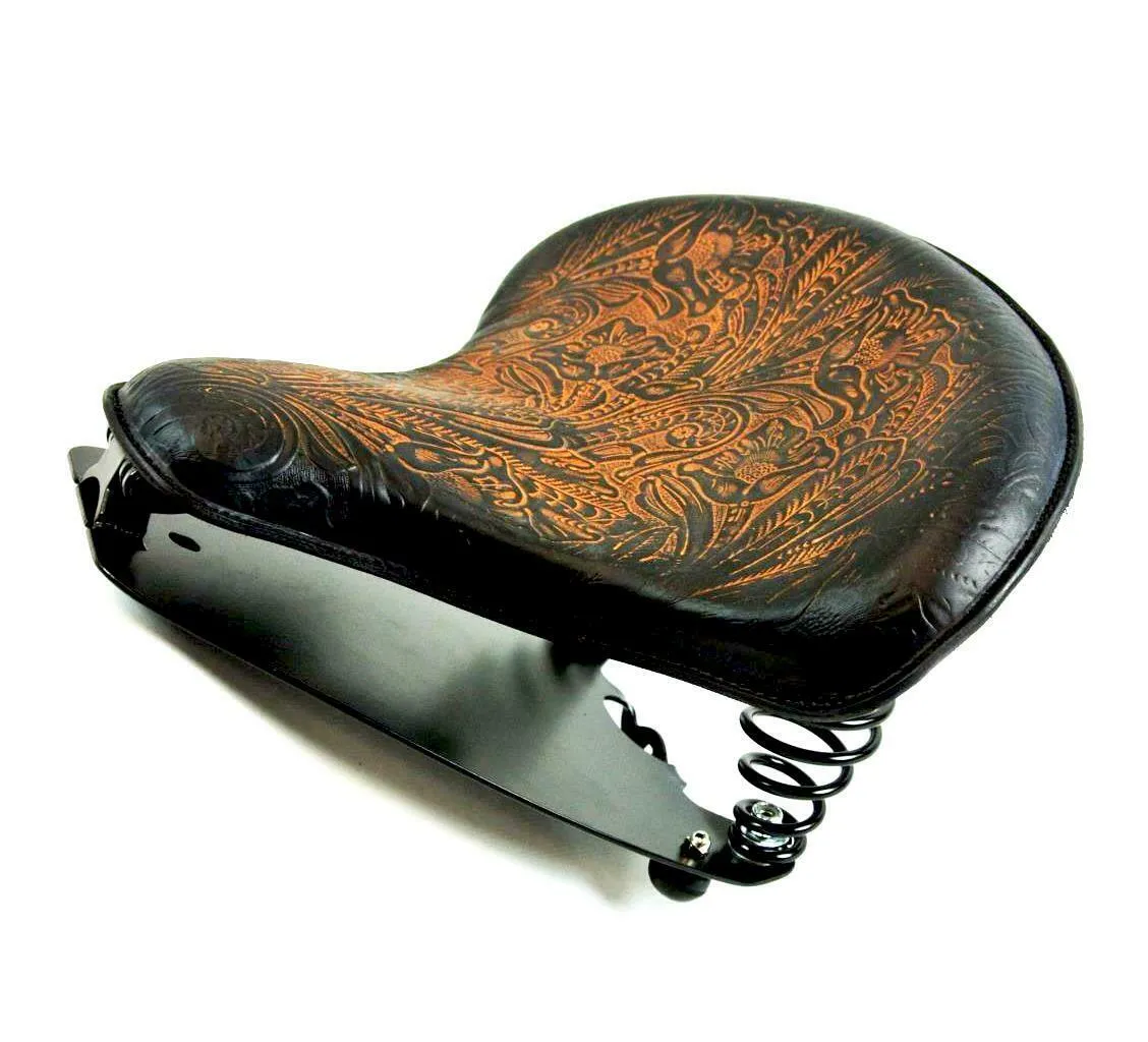 2015-2024 Indian Scout & Bobber Spring Tractor Seat 15x14" ABr Tooled Mounting Kit