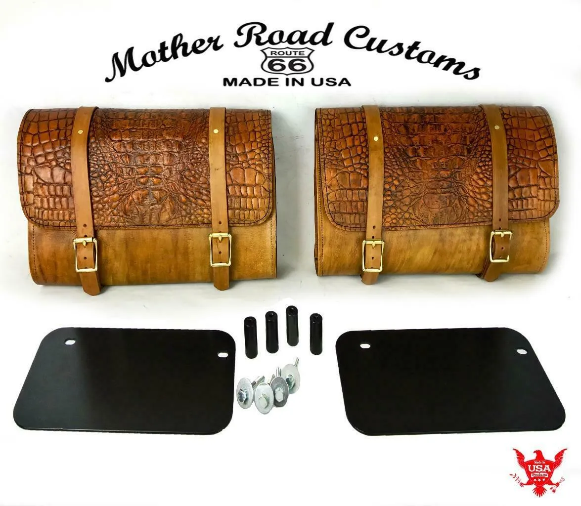 2015-2024 Indian Scout Spring Seat Mounting Kit Saddle Bags Gel Tan Alligator