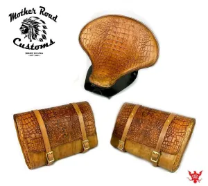 2015-2024 Indian Scout Spring Seat Mounting Kit Saddle Bags Gel Tan Alligator