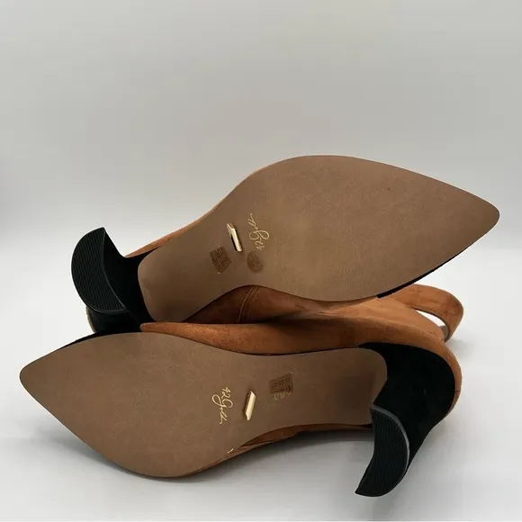 42 Gold Kiki Pointed Toe Booties, Black / Brown, Size 7.5