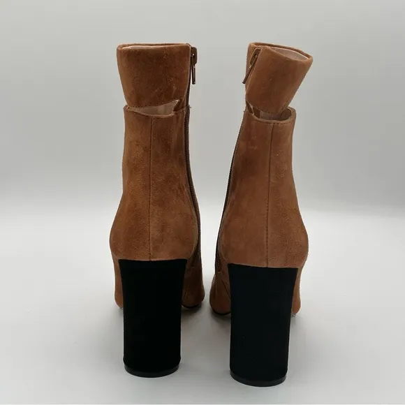 42 Gold Kiki Pointed Toe Booties, Black / Brown, Size 7.5