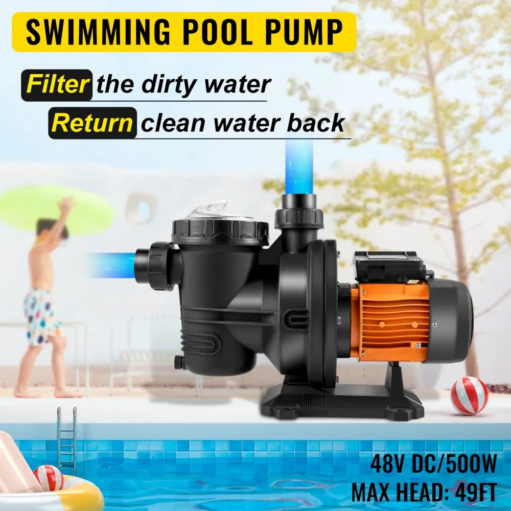 48v DC-Direct or 72v Solar Stainless & Brushless Pool Pump