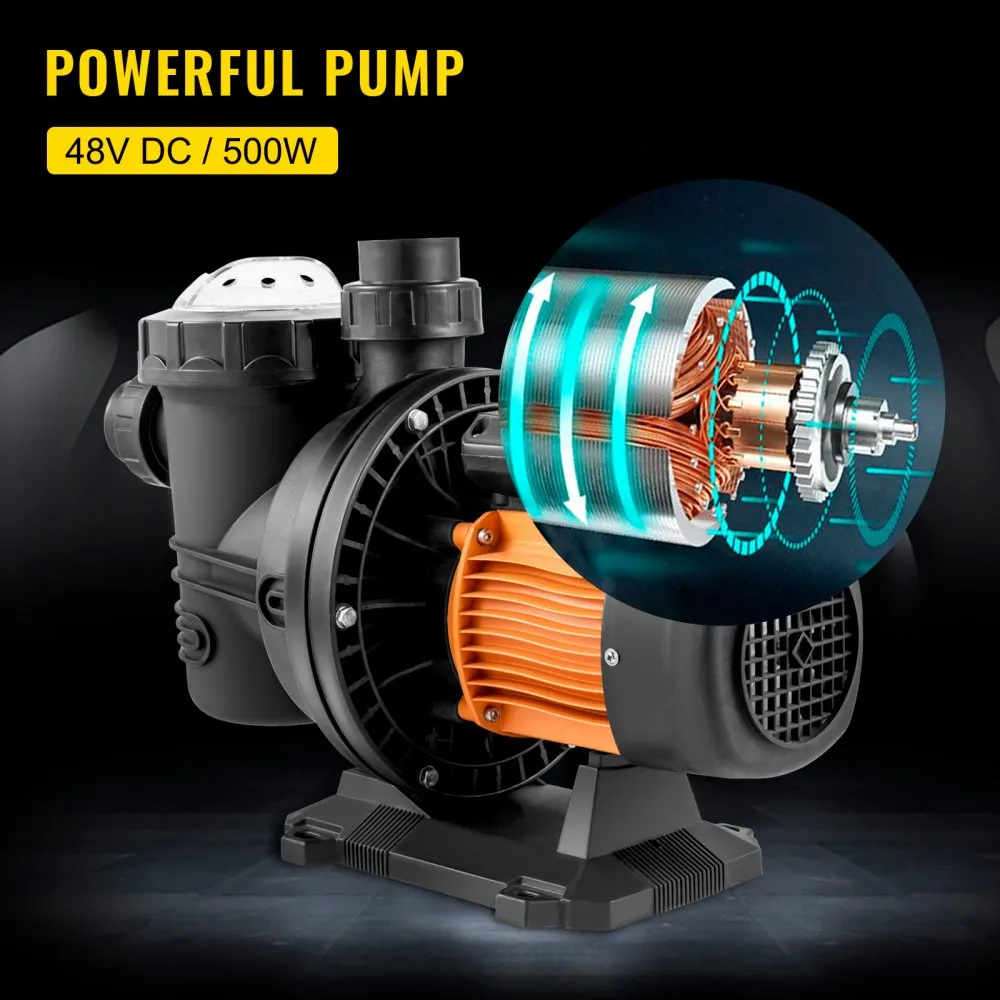 48v DC-Direct or 72v Solar Stainless & Brushless Pool Pump
