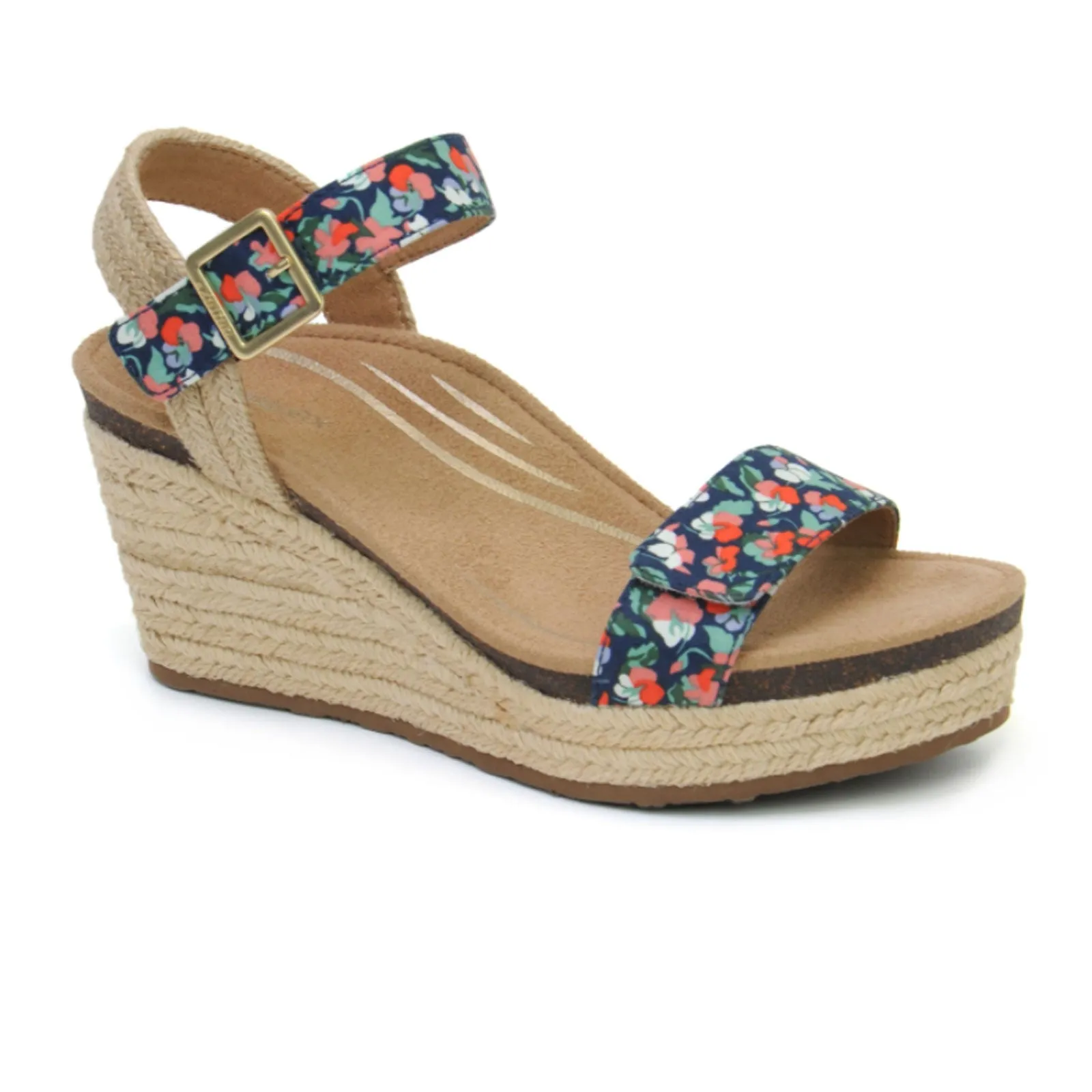 Aetrex Sydney Wedge Sandal (Women) - Floral