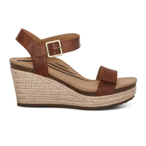 Aetrex Sydney Wedge Sandal (Women) - Walnut