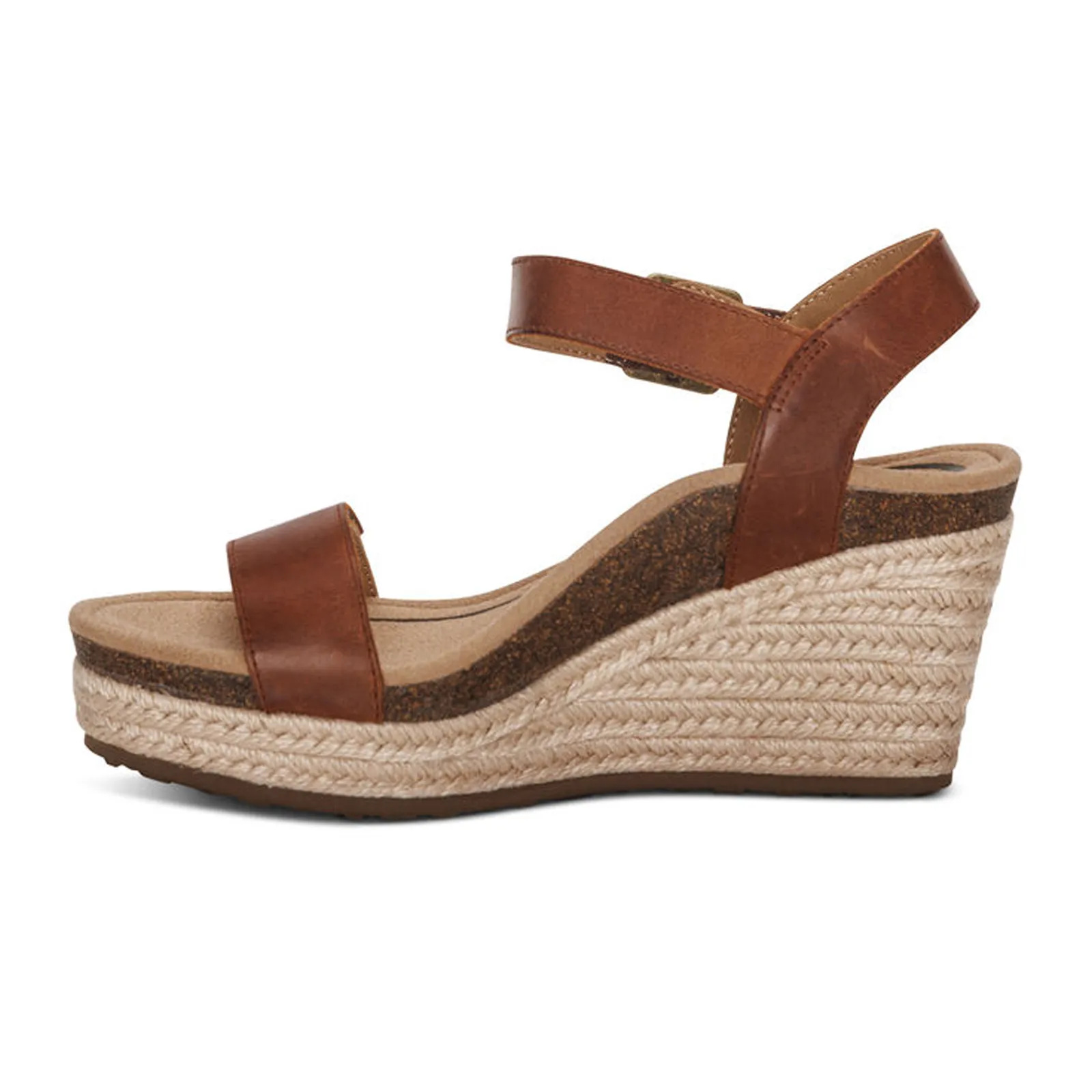 Aetrex Sydney Wedge Sandal (Women) - Walnut