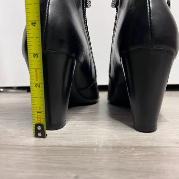 AGL Leather Ankle Boots Made in Italy Black Moto Boots Booties Zipper Size 37.5