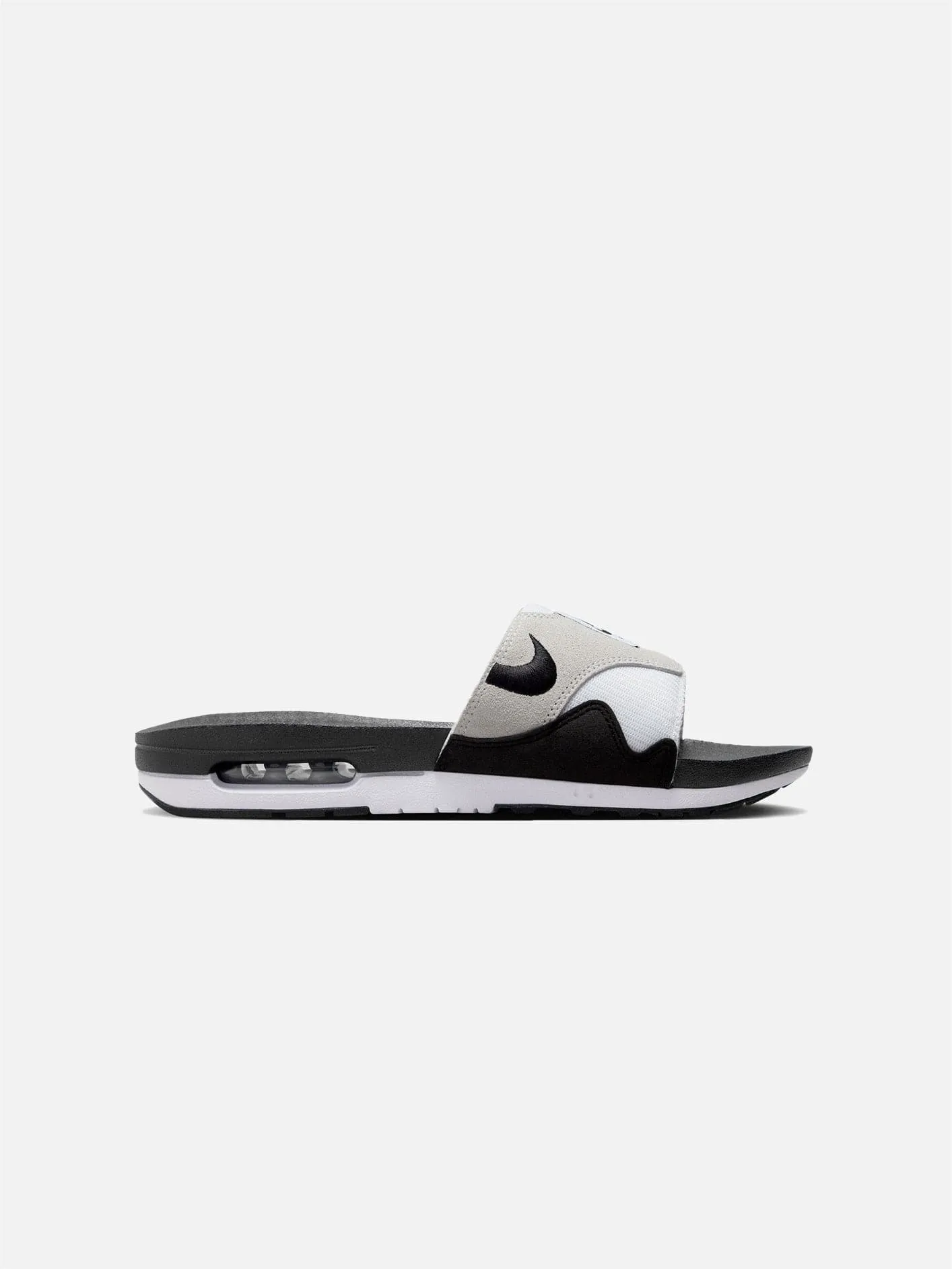Air Max 1 Slides "White and Black"