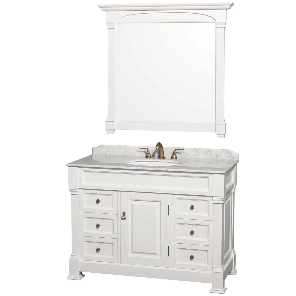 Andover 48 Inch Single Bathroom Vanity in White