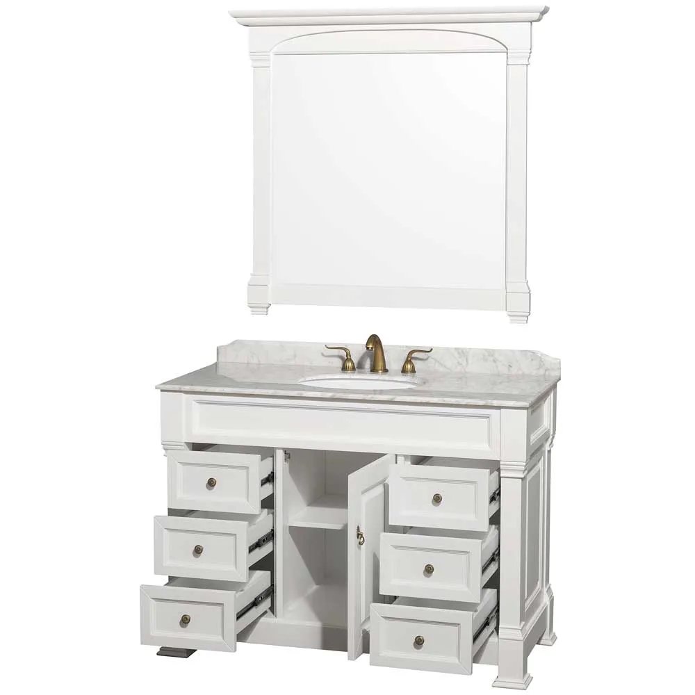 Andover 48 Inch Single Bathroom Vanity in White