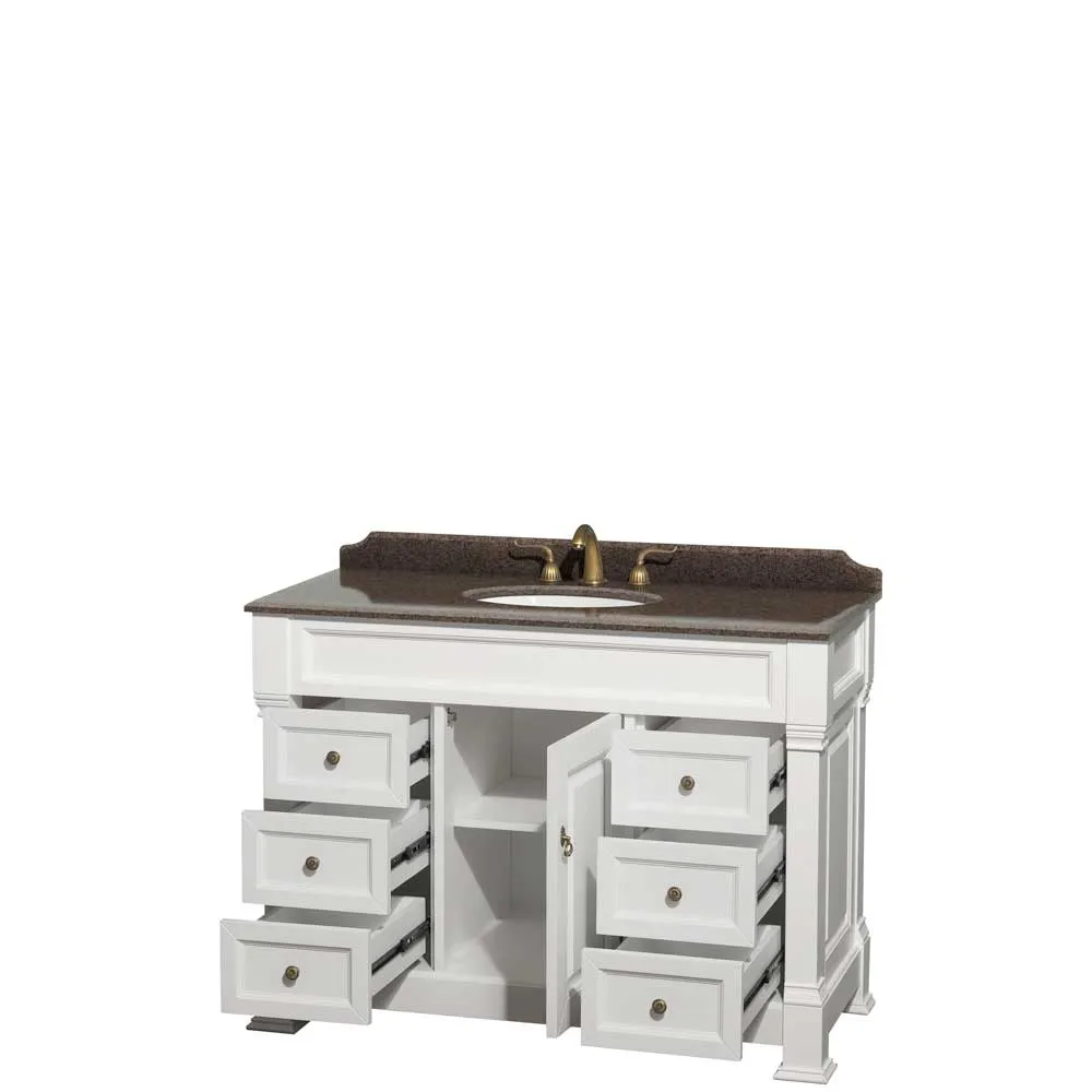 Andover 48 Inch Single Bathroom Vanity in White