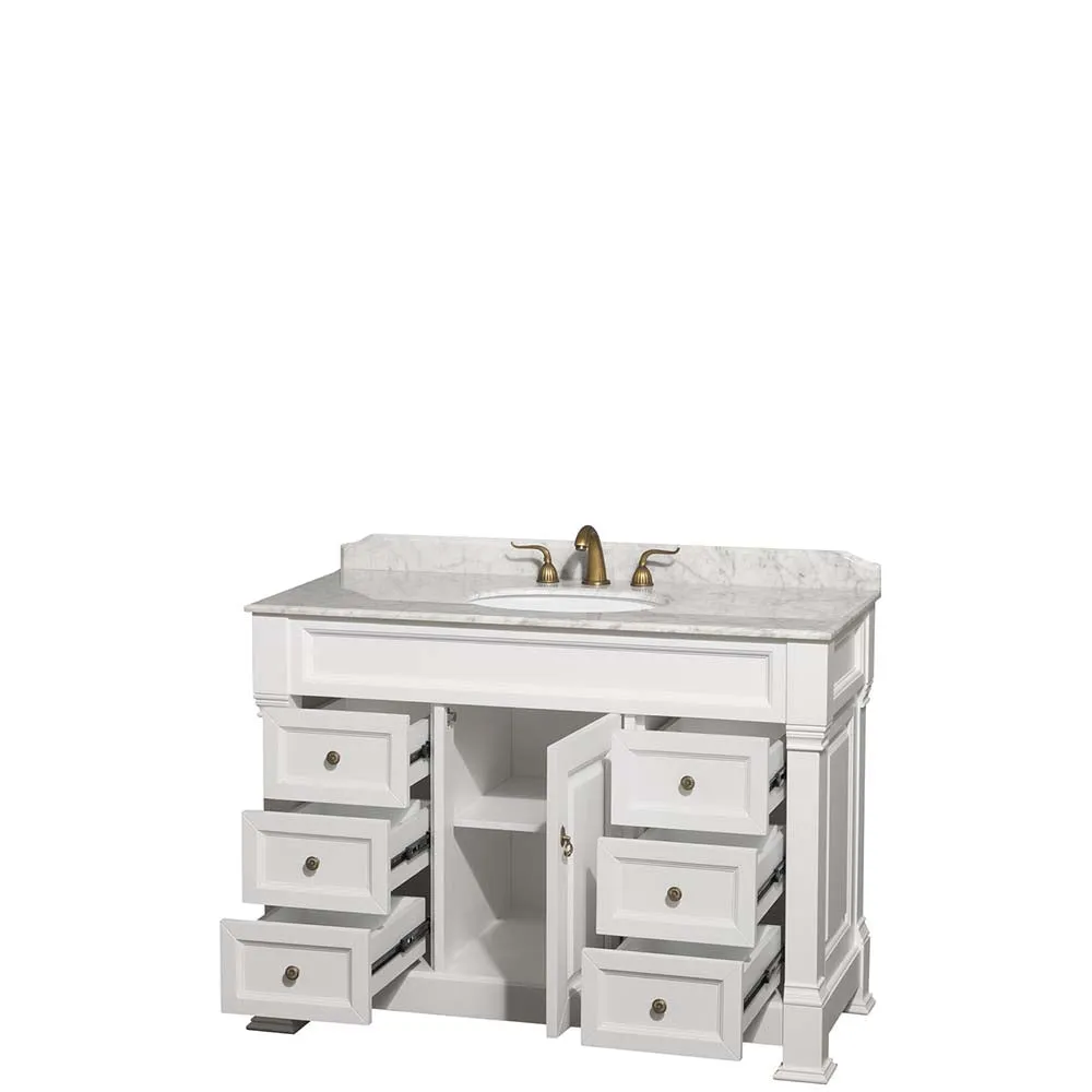 Andover 48 Inch Single Bathroom Vanity in White