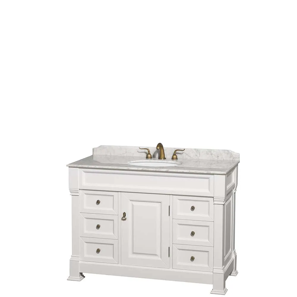 Andover 48 Inch Single Bathroom Vanity in White