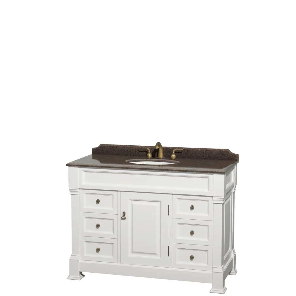 Andover 48 Inch Single Bathroom Vanity in White