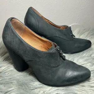 Anthropologie No. 704 B Dark Green Leather Block Heeled Pointed ToeHolt Booties