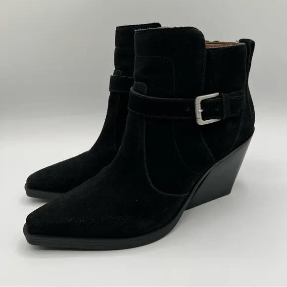 Antonio Melani Peatrie Suede Buckle Detail Casual Western Booties Size 9