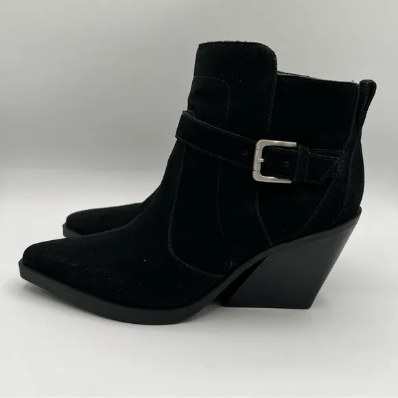 Antonio Melani Peatrie Suede Buckle Detail Casual Western Booties Size 9
