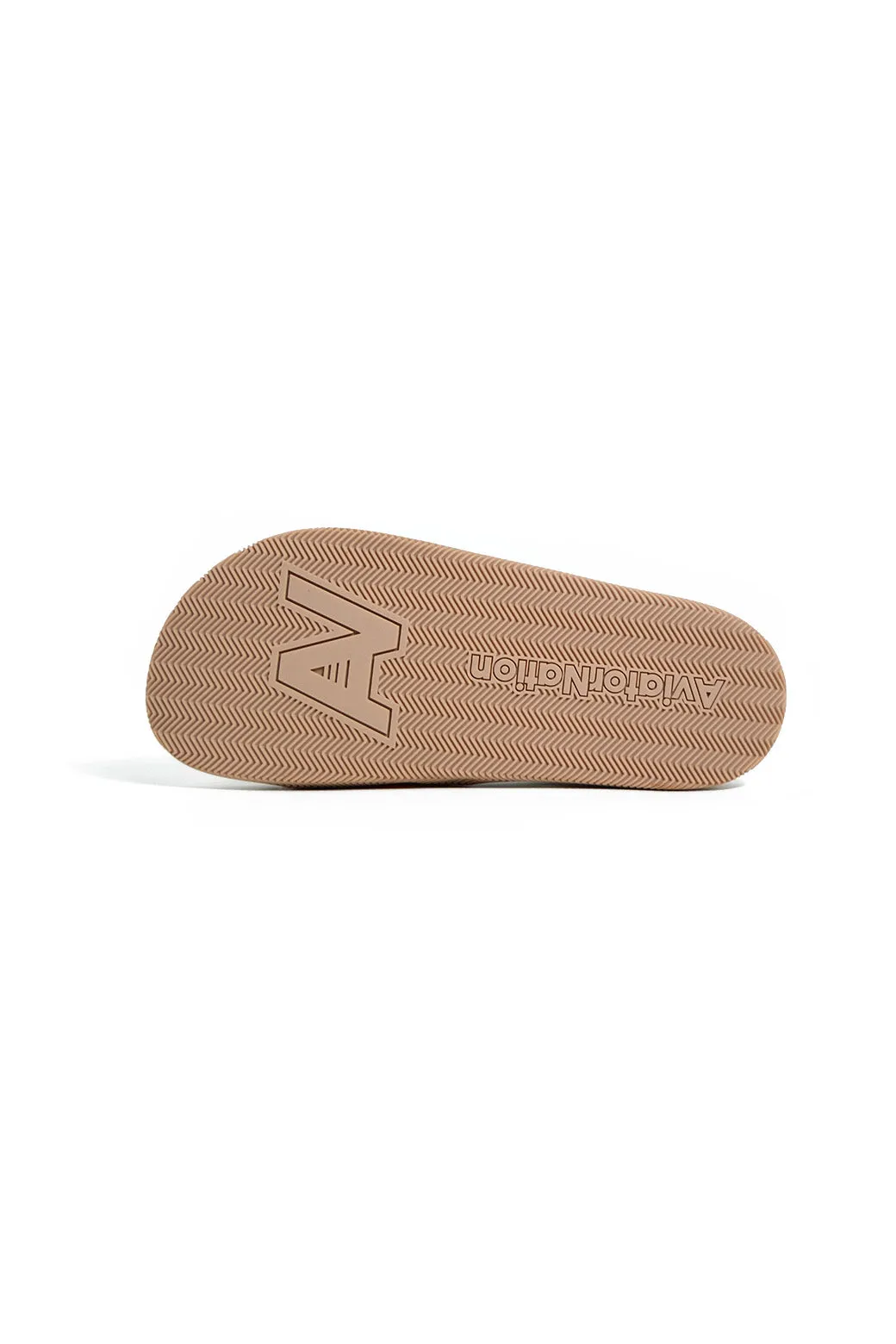 AVIATOR NATION LOGO RAINBOW 4  STRIPE SLIDES - VINTAGE WHITE
