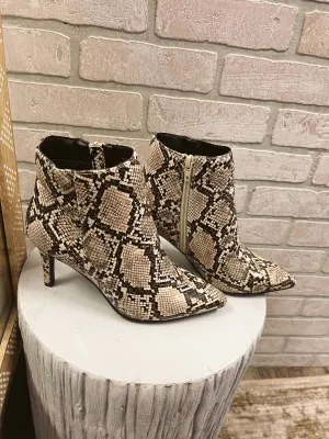 Bamboo Soraya Beige Snake Bootie