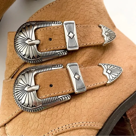 Band of Gypsies Jericho Buckle Ankle Booties Pointed Toe