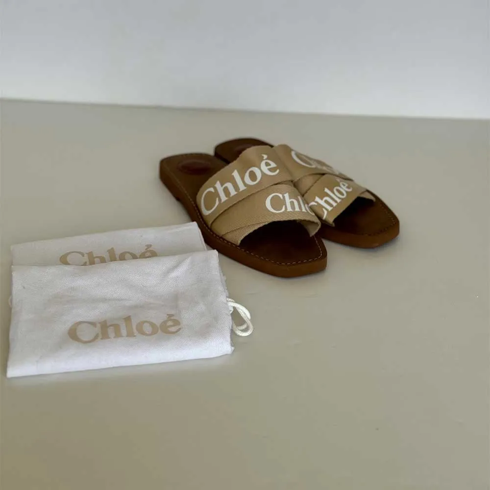 Beige Woody Slides