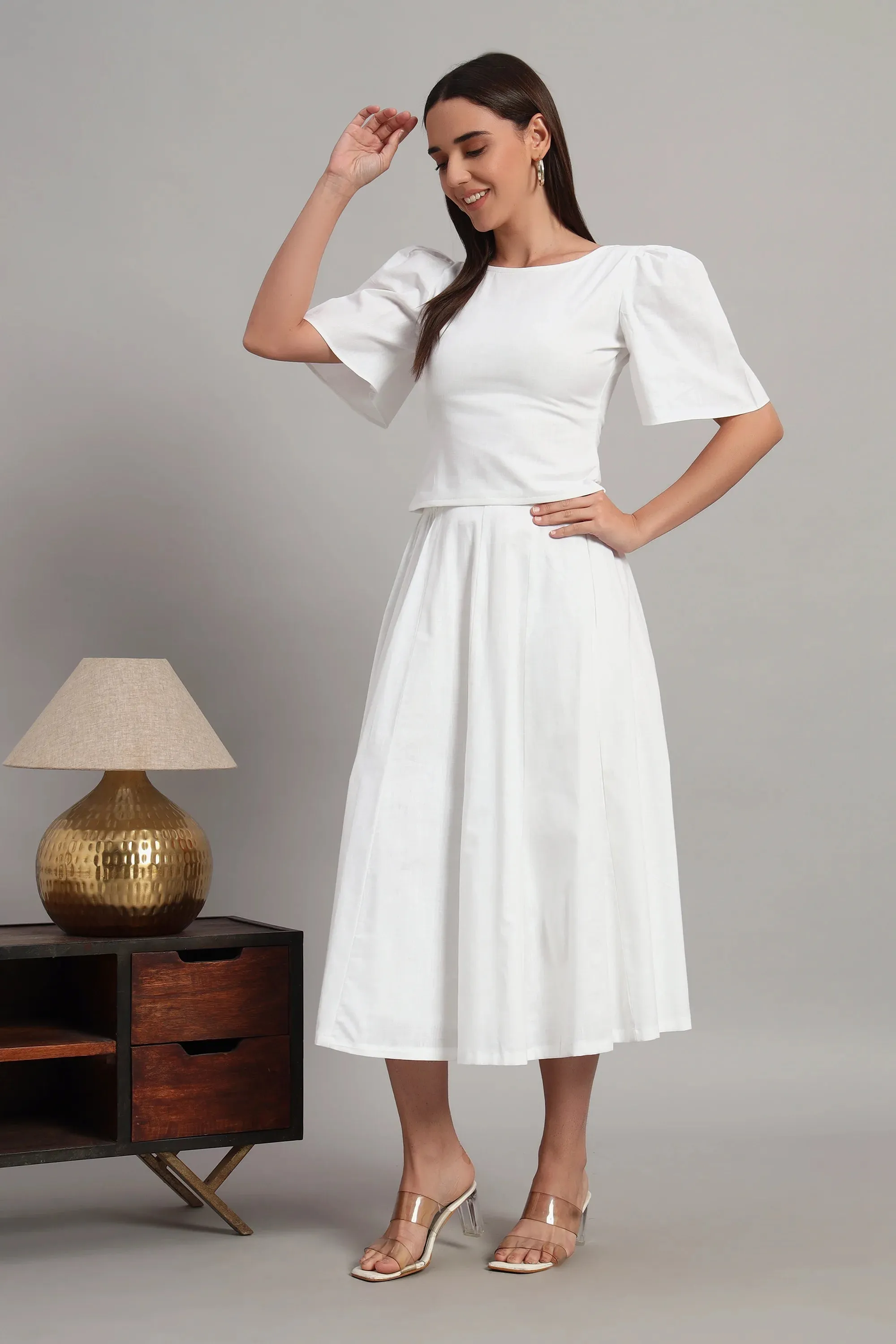 Belle & Flare, Skirt Set White