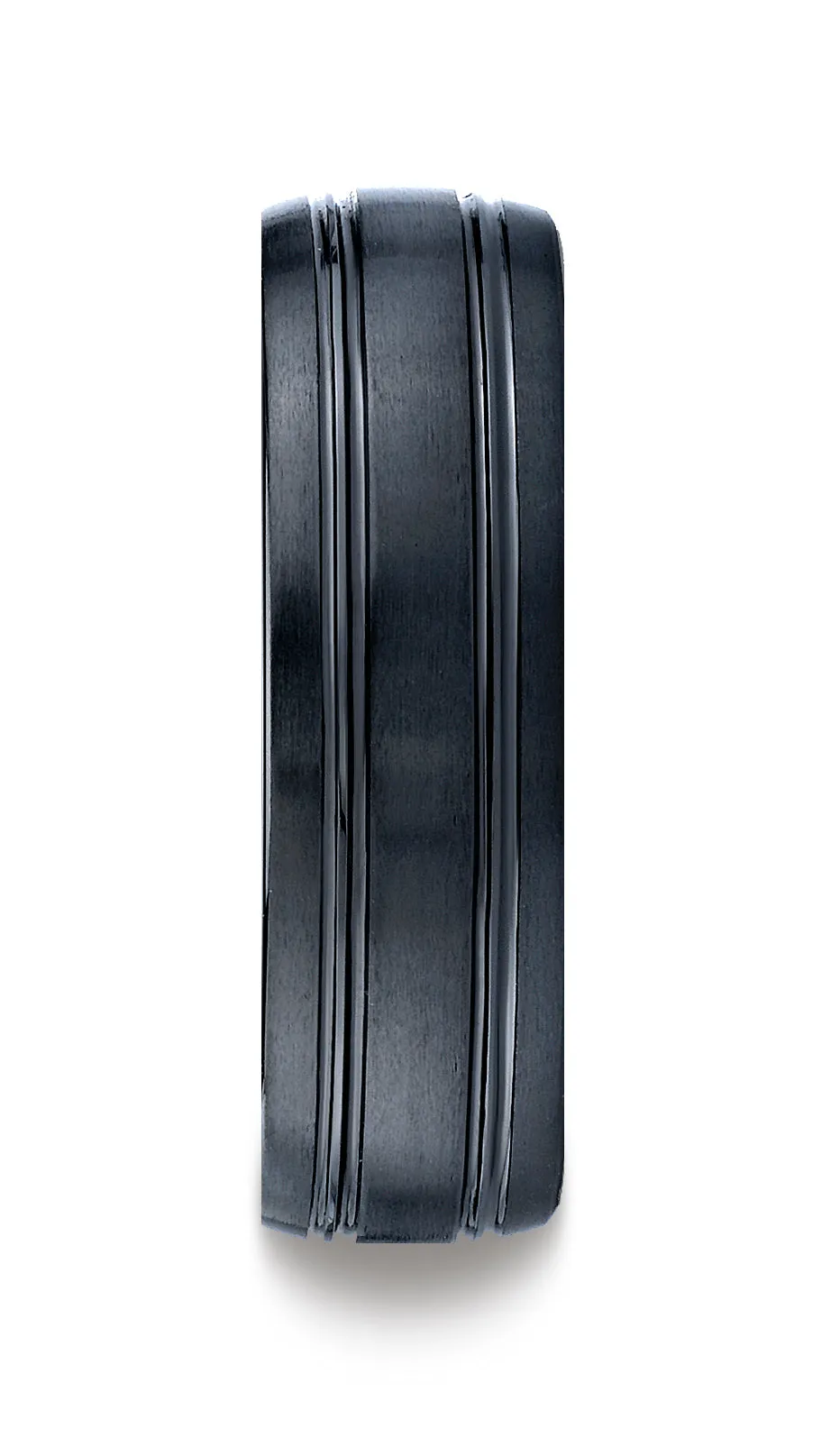 Benchmark Ceramic 7mm Comfort-Fit Satin-Finished Design Wedding Band Ring, (Sizes 6 - 14)