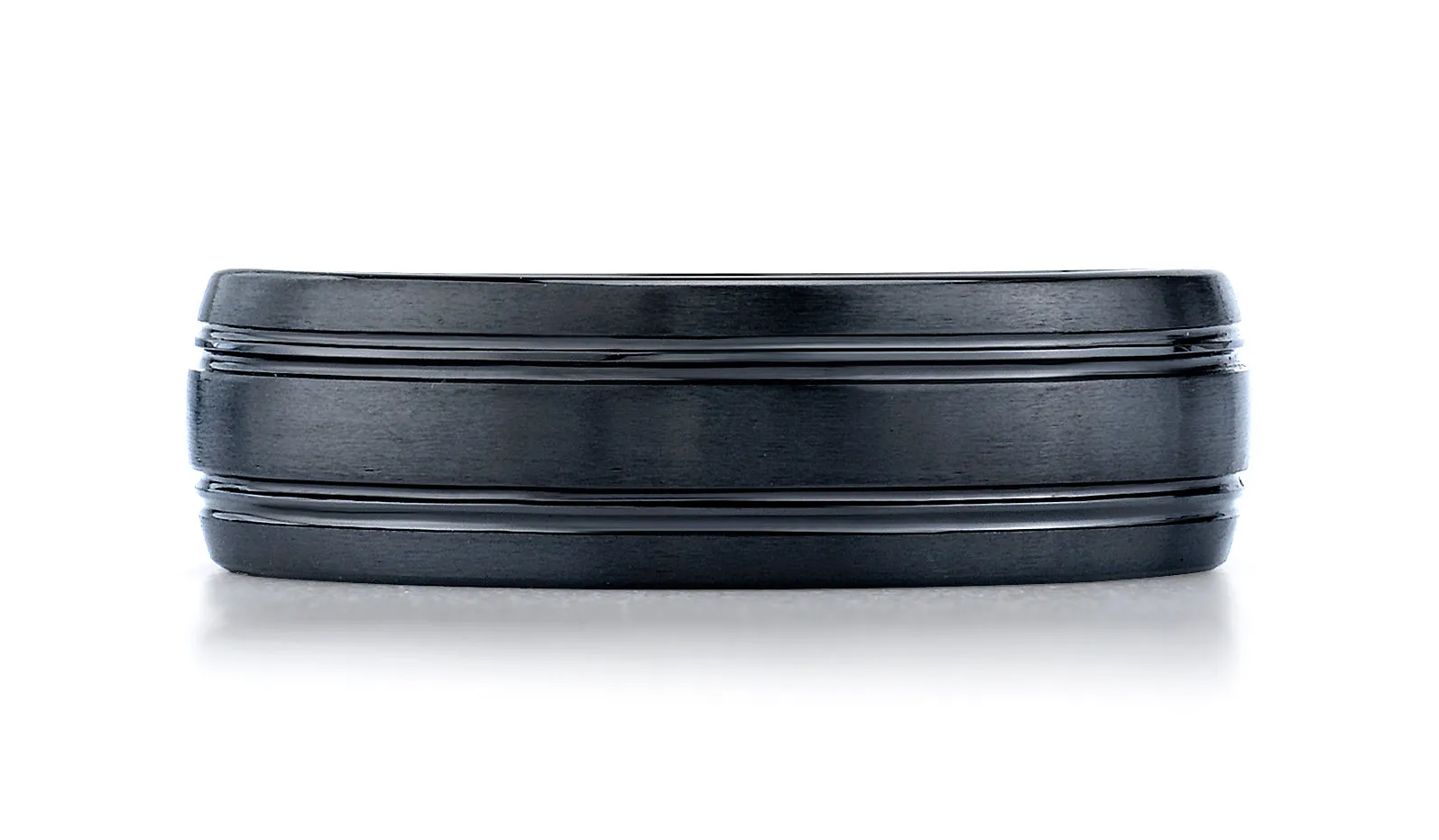 Benchmark Ceramic 7mm Comfort-Fit Satin-Finished Design Wedding Band Ring, (Sizes 6 - 14)