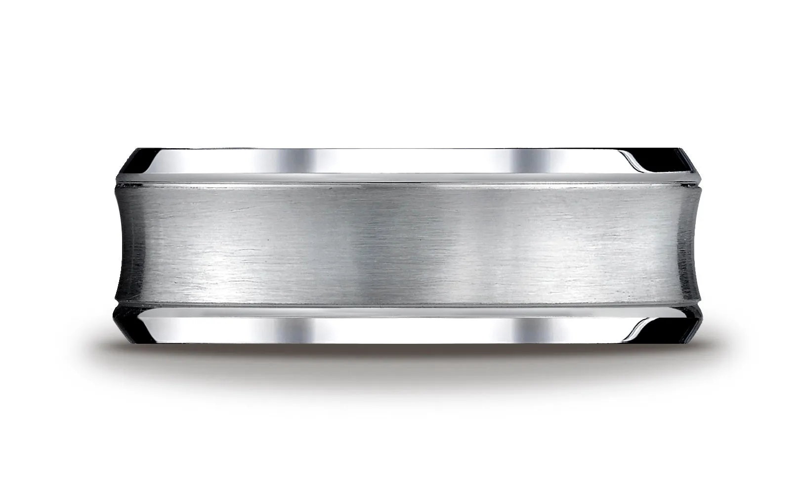 Benchmark Cobaltchrome 7.5mm Comfort-Fit Satin-Finished Concave Design Wedding Band Ring