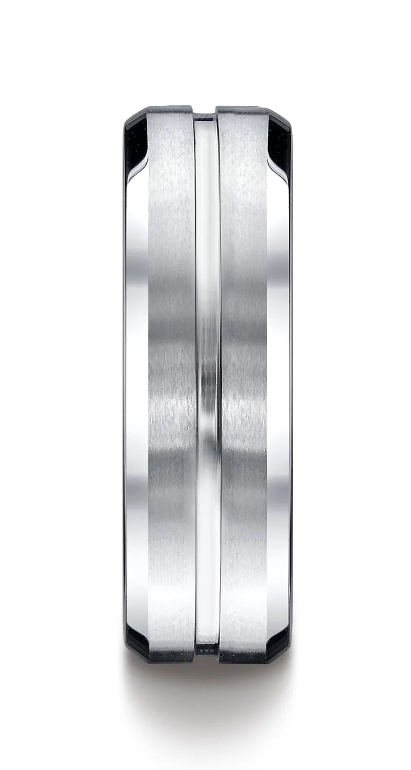 Benchmark Cobaltchrome 7mm Comfort-Fit Satin-Finished Beveled Edge Design Wedding Band Ring