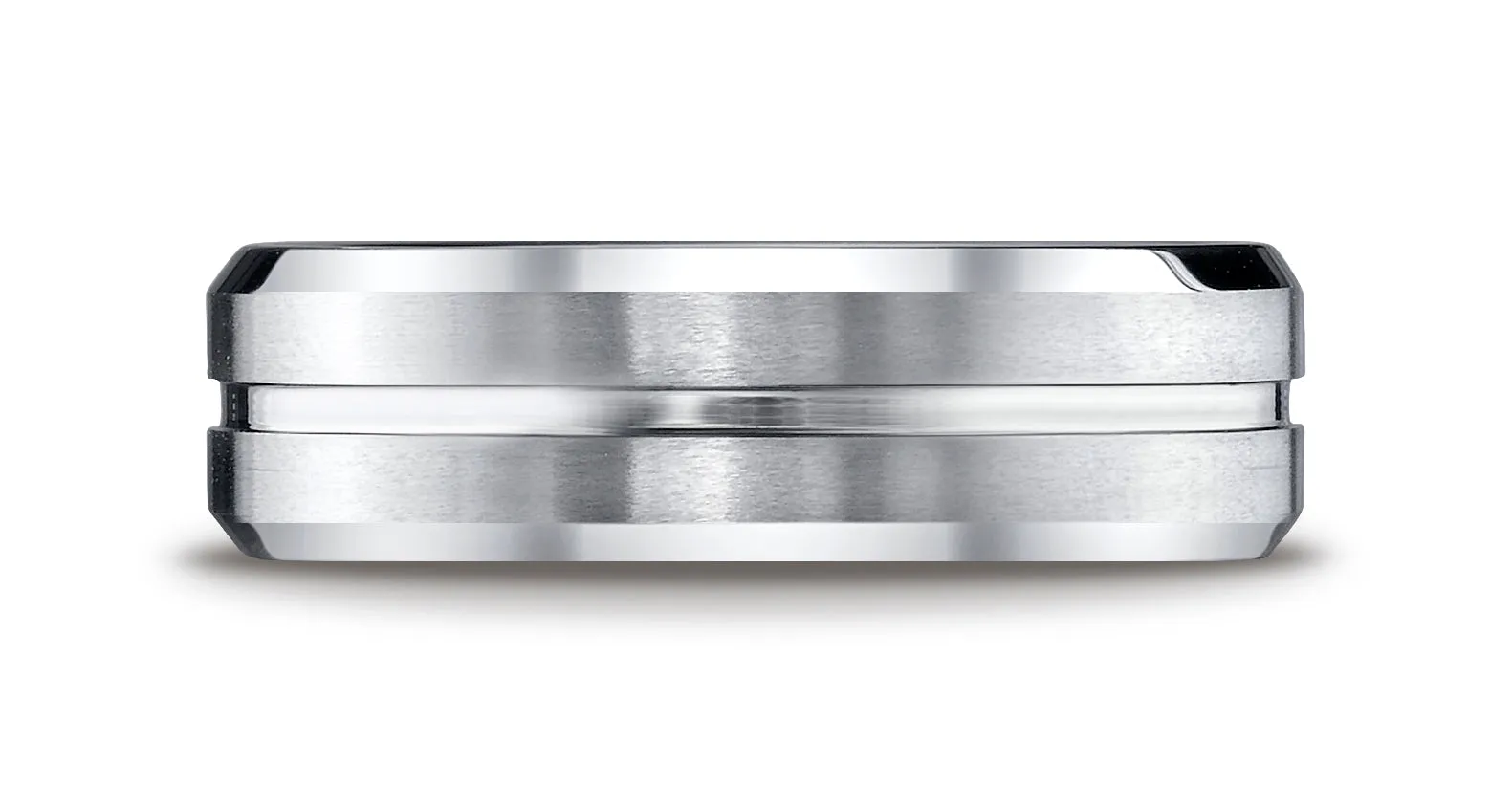 Benchmark Cobaltchrome 7mm Comfort-Fit Satin-Finished Beveled Edge Design Wedding Band Ring