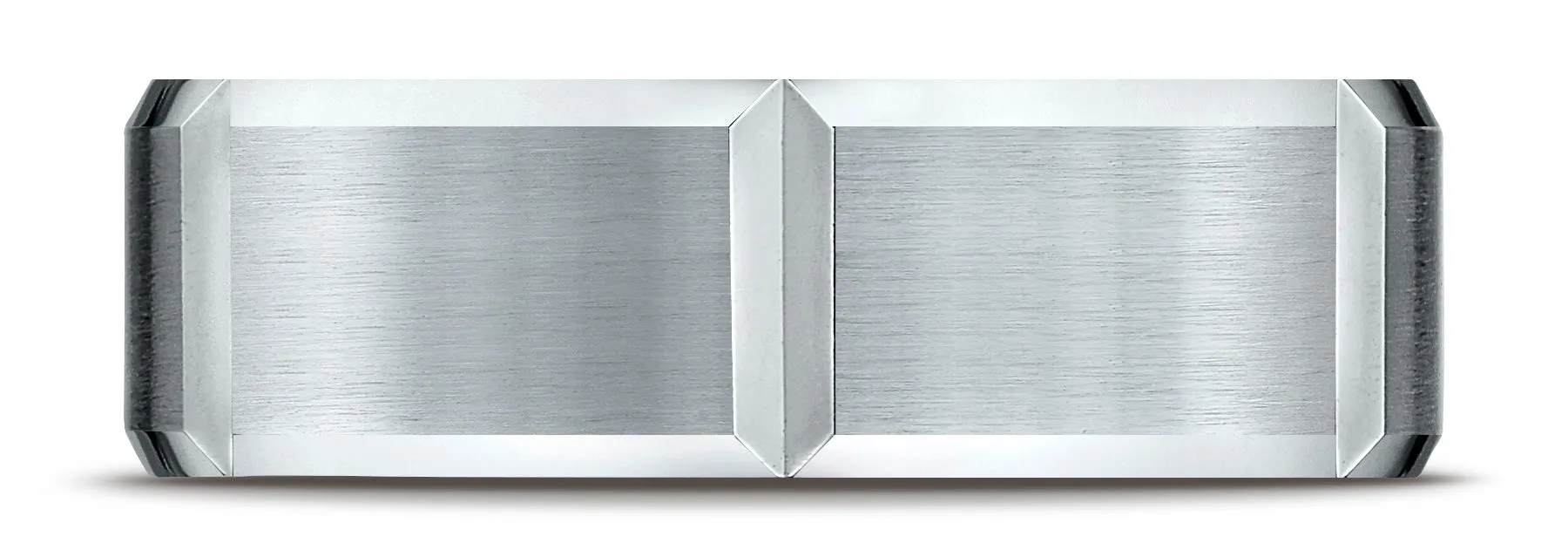 Benchmark Platinum 7mm Comfort-Fit Satin-Finished Grooves Carved Design Band, (Sizes 4-15)