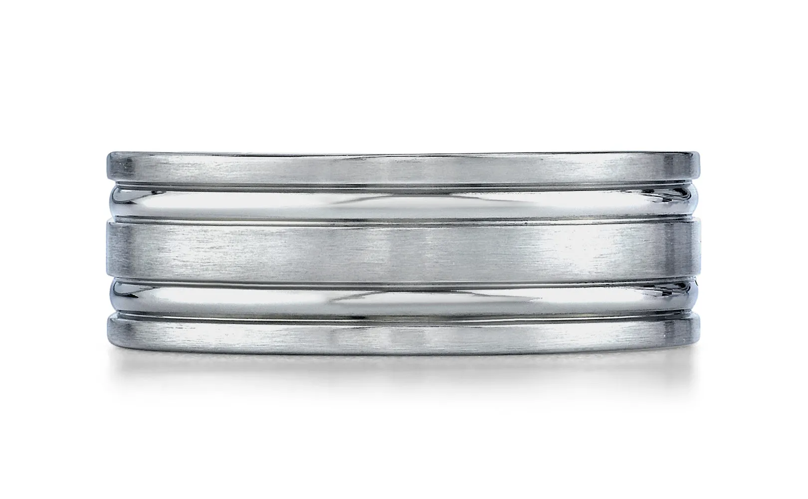 Benchmark Titanium 8mm Comfort-Fit Satin-Finished Concaved Cuts Design Wedding Band Ring, (Sizes 6 - 14)