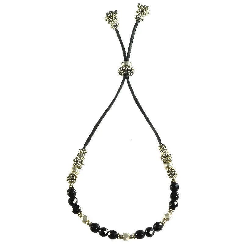 Black Onyx and Silver Elle Bracelet