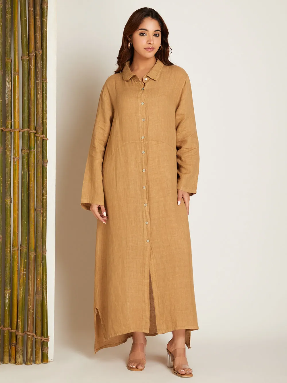 BUTTONED FRONT SHIRT DRESS