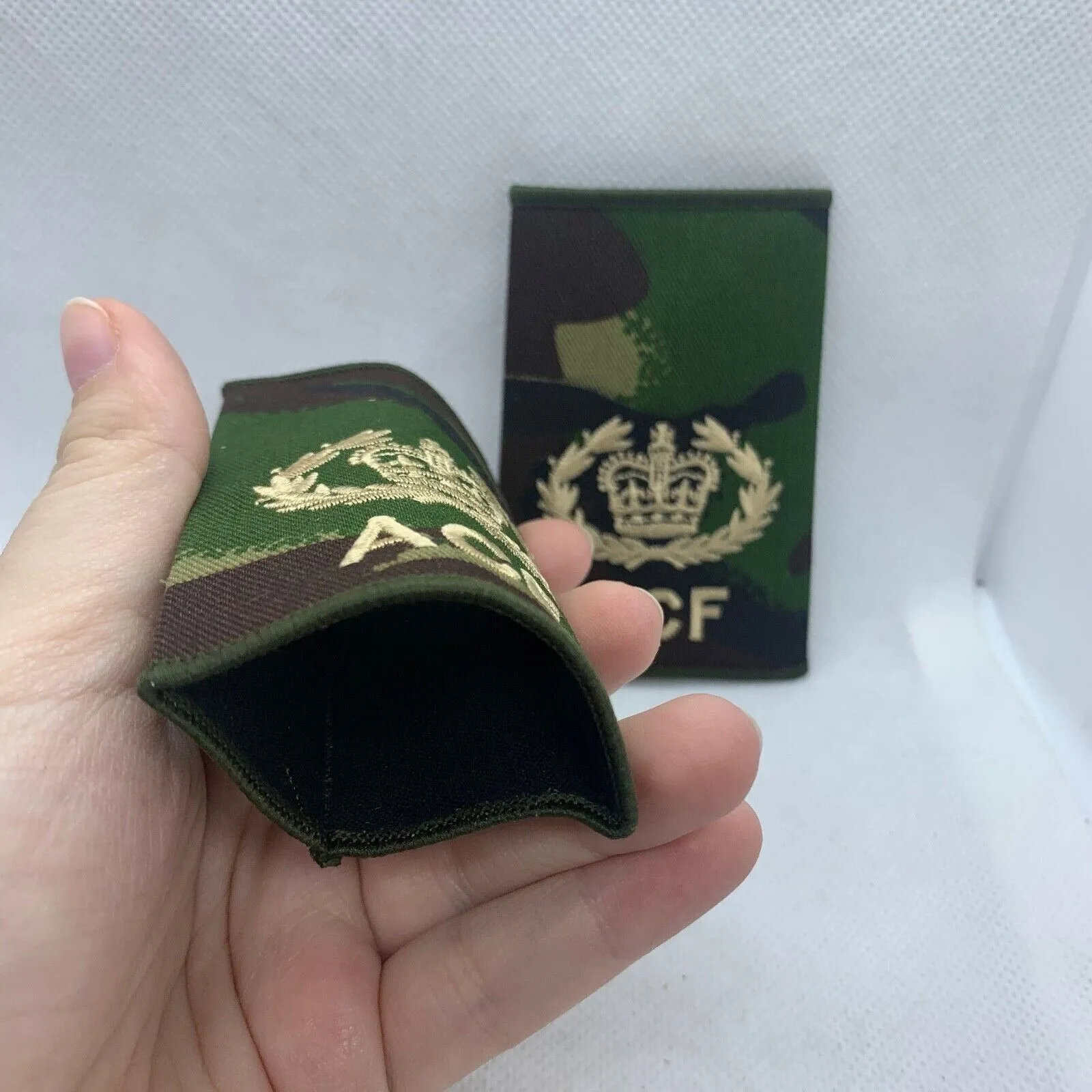 Cadet ACF DPM Rank Slides / Epaulette Pair Genuine British Army - NEW
