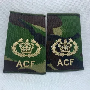 Cadet ACF DPM Rank Slides / Epaulette Pair Genuine British Army - NEW
