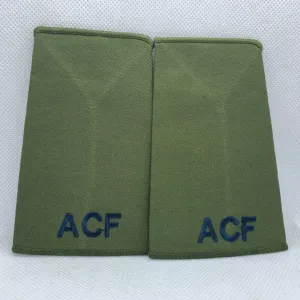 Cadet ACF OD Green Rank Slides / Epaulette Pair Genuine British Army - NEW