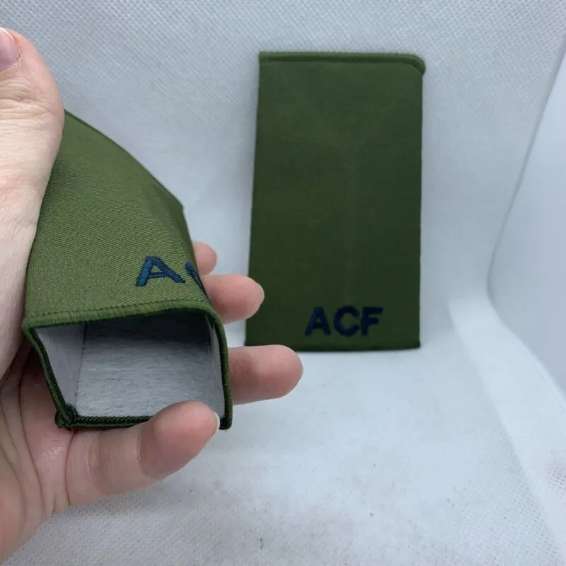 Cadet ACF OD Green Rank Slides / Epaulette Pair Genuine British Army - NEW