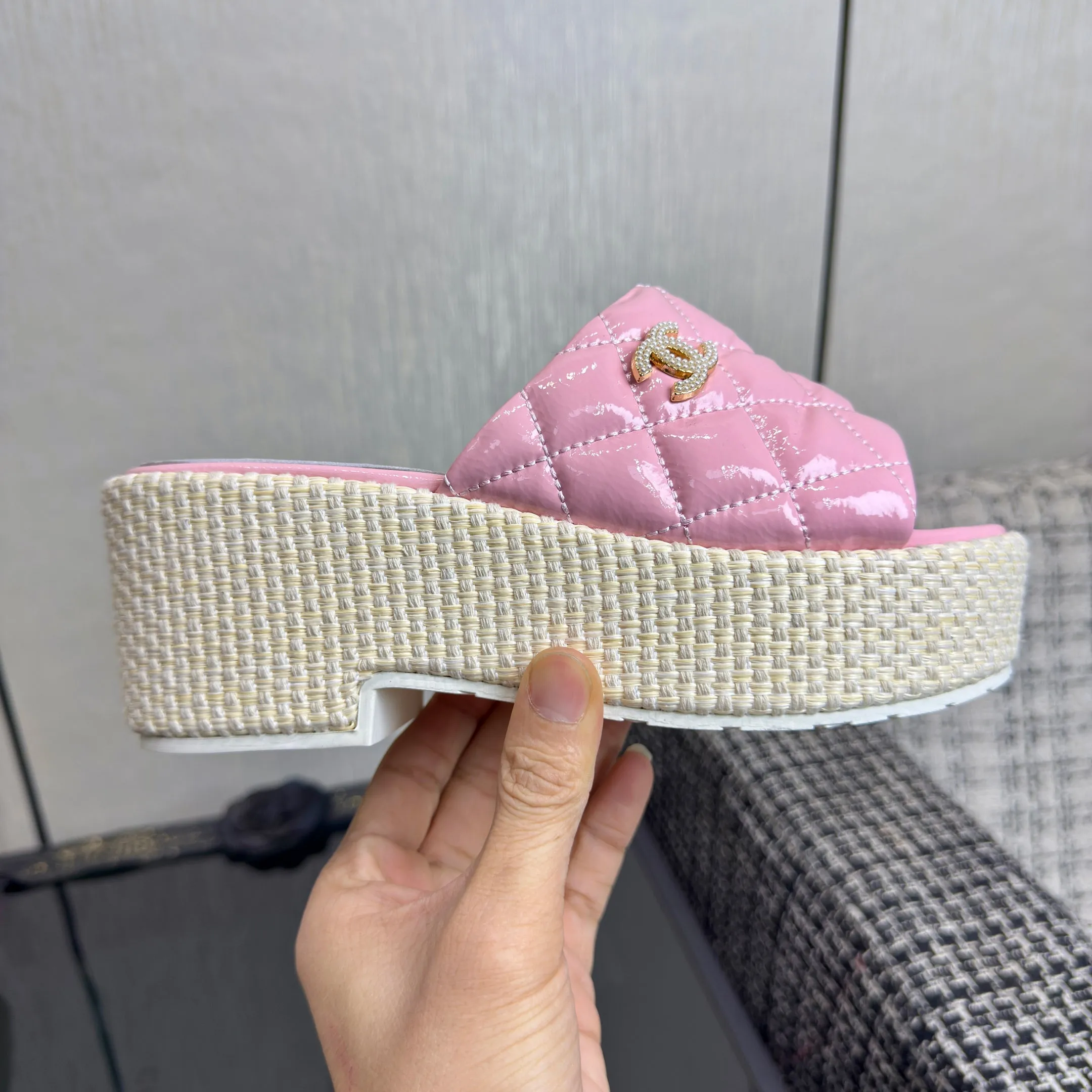 CC 25S Espadrille Platform Wedge Slides