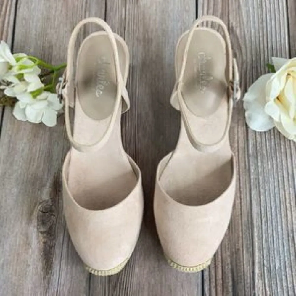 Charles Blush-MS Microsuede Wedge 8.5M