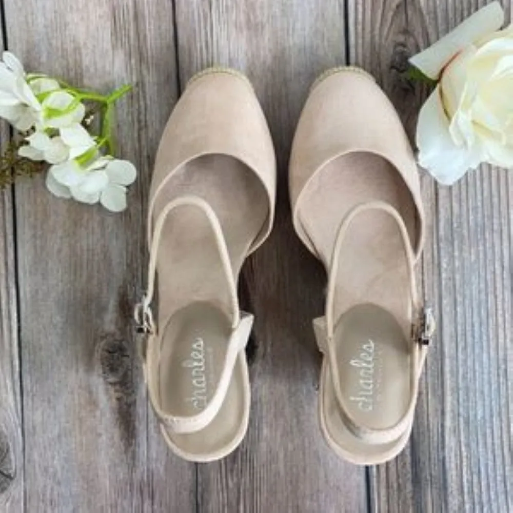 Charles Blush-MS Microsuede Wedge 8.5M