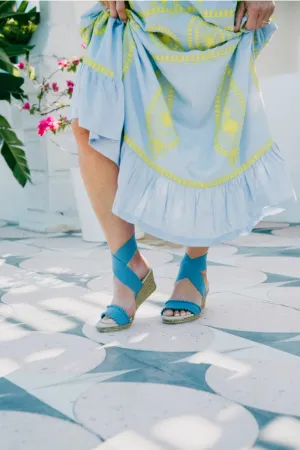 Charleston Shoe Co. Carolina Wrap-Up Espadrille Wedge Sandal