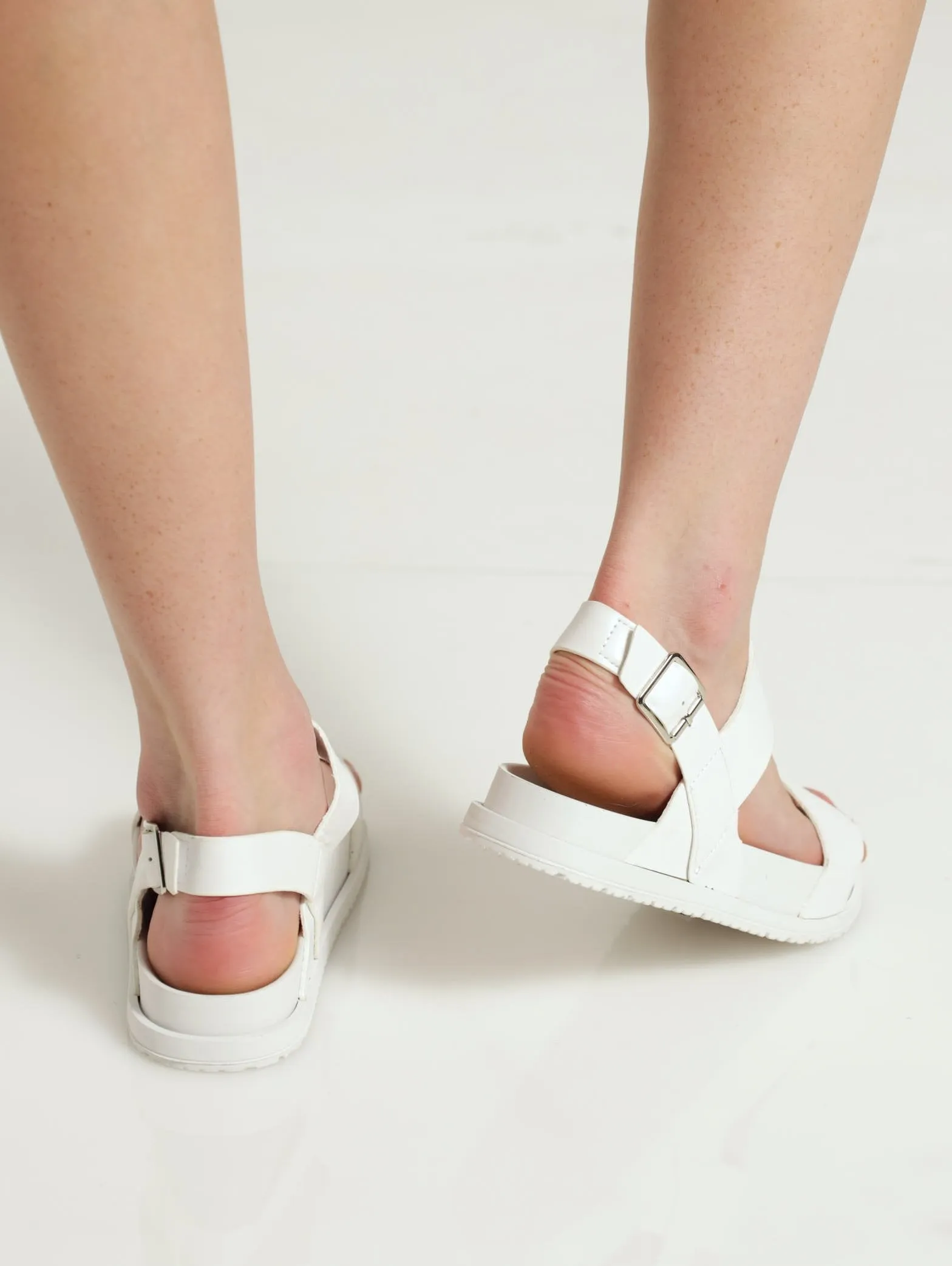 Classic Slingback Slide - White